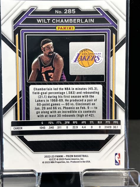 2022 23 Panini Prizm Basketball Wilt Chamberlain 285 Lakers EBay