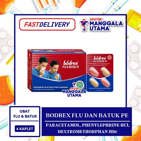 Jual BODREX FLU BATUK PE ISI ISI 4 TABLET Shopee Indonesia