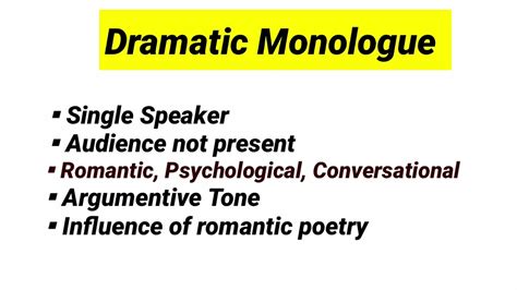 Dramatic Monologue Examples