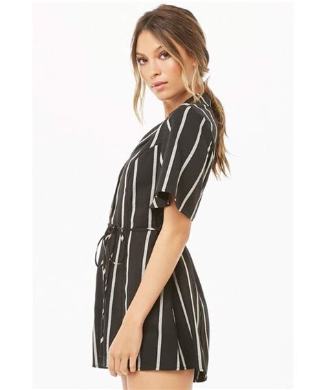 Forever 21（フォーエバー トゥエンティーワン）の「forever 21 Striped Linen Romper（ワンピース