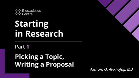 Starting In Research Part 1 Picking A Topic Proposal Writing