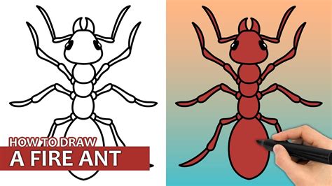 How To Draw A Fire Ant Easy Drawing Tutorial Youtube