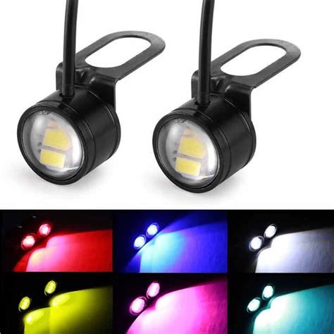 Pair Motorcycle Eagle Eye Led Light Dc V Waterproof Light Mm W