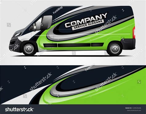 A Green And Black Van Wrap Design For Company