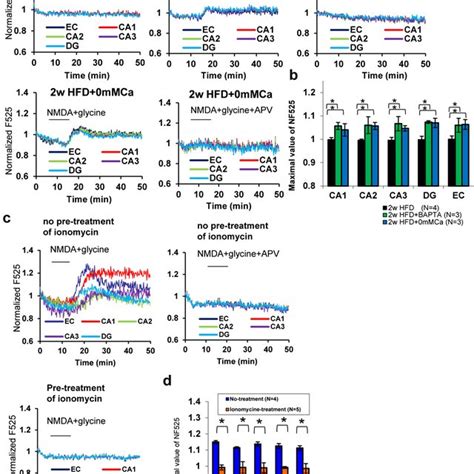 Ca² dependent inactivation of NMDAR under the HFD condition a Rescue