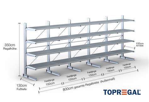 M Cantilever Rack KR Hot Dip Galvanised One Sided M High Cm Cantilever