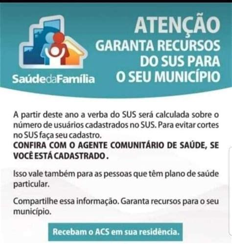 Secretaria Municipal De Saúde Alerta População Para Que Faça Seu