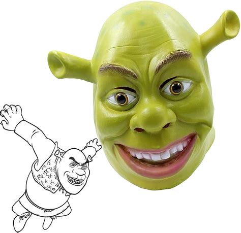 Shrek Masks Adults Shrek Latex Mask Masquerade Costume Hire