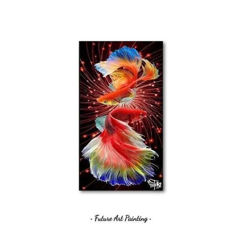 Jual Diy Diamond Painting Full Ikan Koi Hias Sepasang Lukisan Tangan
