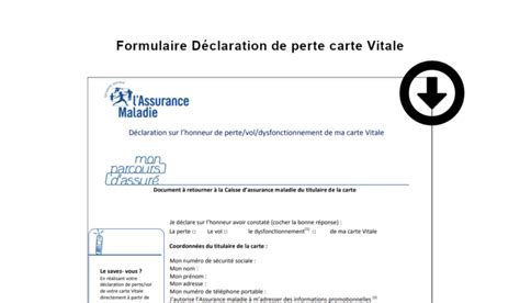 Formulaire D Claration De Perte Carte Vitale En Pdf