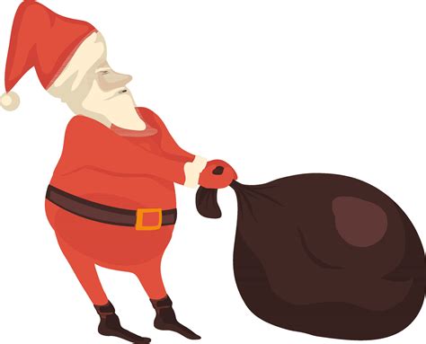 Character Of Santa Claus Holding Bag 24837855 Vector Art At Vecteezy