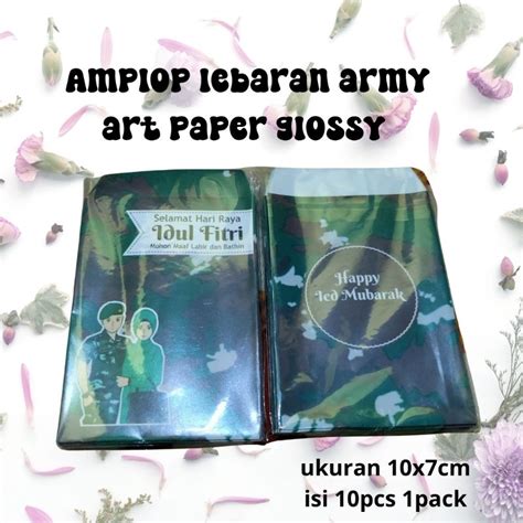 Jual Amplop Lebaran Angpao Lebaran Army ISI 10PCS Art Paper GLOSSY