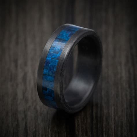 Carbon Fiber and Blue Carbon Fiber Men's Ring | Revolution Jewelry