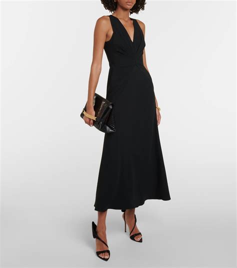 Gathered Asymmetric Maxi Dress In Black Victoria Beckham Mytheresa