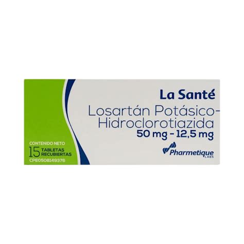 Losartan Hidroclorotiazida 50Mg 12 5Mg X15 Tabletas La Sante La Sante