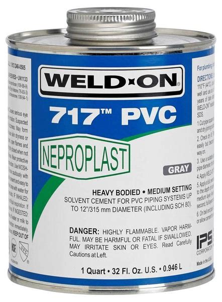 Клей для труб и фитингов ПВХ (PVC-U) 1000г WELD-ON PPS 717 прозрачный ...