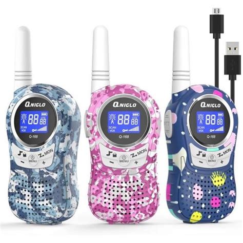 Q Plus Talkie Walkie Enfants Packs Rechargeable Communication