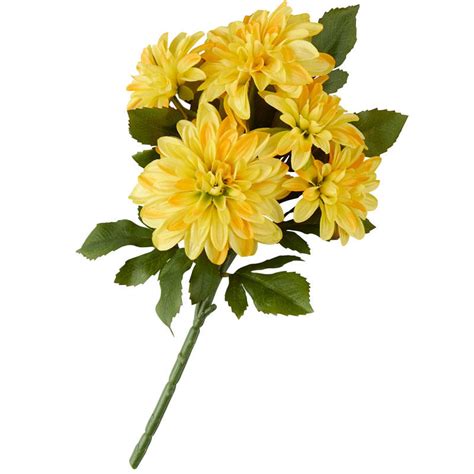 Yellow Artificial Dahlia Spray Picks Sprays Floral Supplies