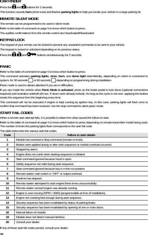 Voxx Electronics AESHG24A Remote Car Starter User Manual PUB2007018V00R00