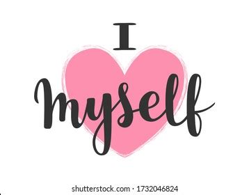 Love Myself Vector Hand Drawn Lettering Stock Vector Royalty Free