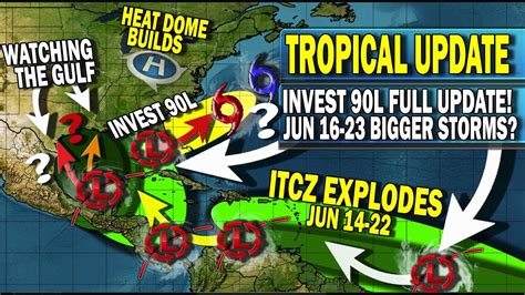 Tropical Update Invest 90l Could Develop Gulf Hurricane Potential Jun