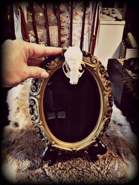 Black Scrying Mirror Oval Ornate Frame Etsy