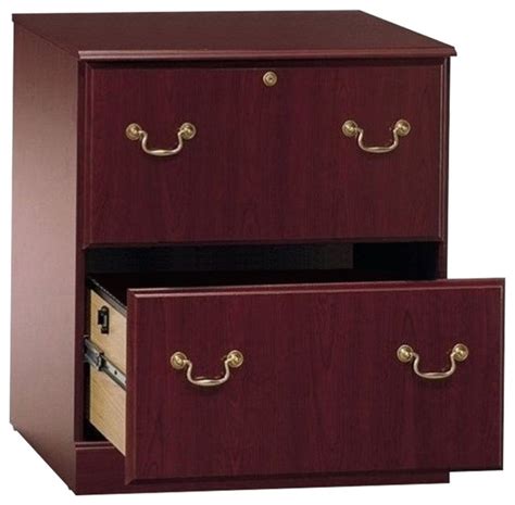 Bowery Hill 2 Drawer Executive Lateral File Cabinet In Cherry Traditional Filing Cabinets