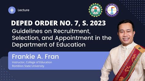 New DepEd Hiring And Ranking Guidelines Based On DepEd Order No 7 S