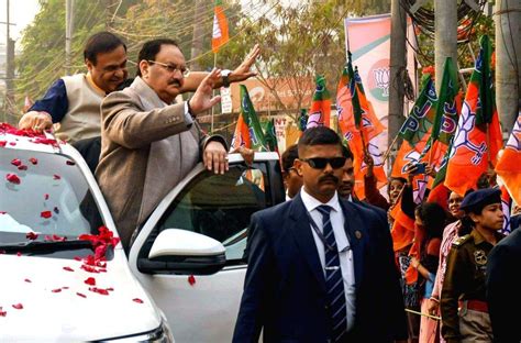 Bjp National President J P Nadda With Chief Minister Of Assam Himanta