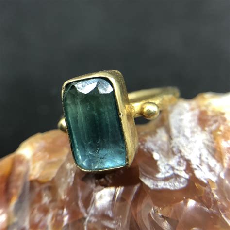 Natural Green Fluorite Ring 925 K Sterling Silver Handmade Etsy