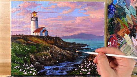 How To Paint Lighthouse Seascape Correa Art Youtube