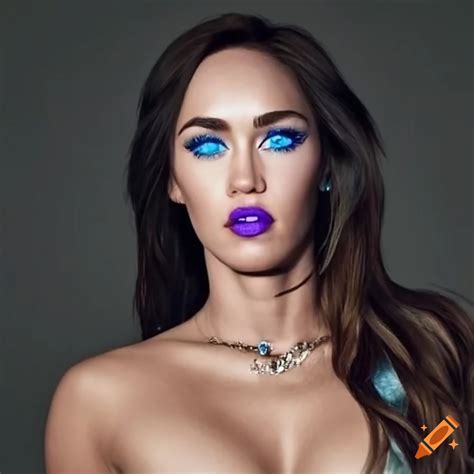 Portrait Of Megan Fox And Miley Cyrus With Striking Blue Eyes