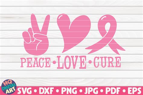 Peace Love Cure Cancer Awareness Graphic By Mihaibadea Creative