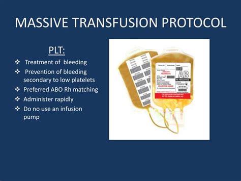 Massive Transfusion Protocol Blood Transfusions PPT