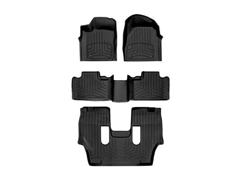 Dsi Automotive 3d Floormats Complete Set 1st 2nd And 3rd Row Black