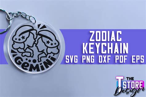 Zodiac Keychain Svg Keychain Design Graphic By The T Store Design