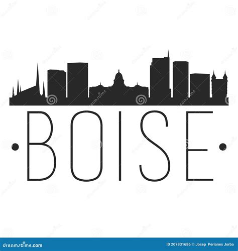 Boise Idaho City Skyline Silhouette City Design Vector Famous