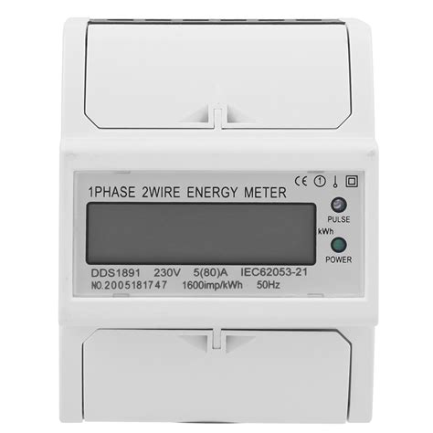 2pack 2p Single Phase Din Rail Meter Largescreen Multifunction No Backlight Smart Energy Tool