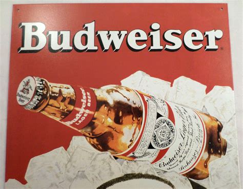 Budweiser Beer 25 Cents Tin Sign Man Cave Wall Art Bar Related 981 Ebay