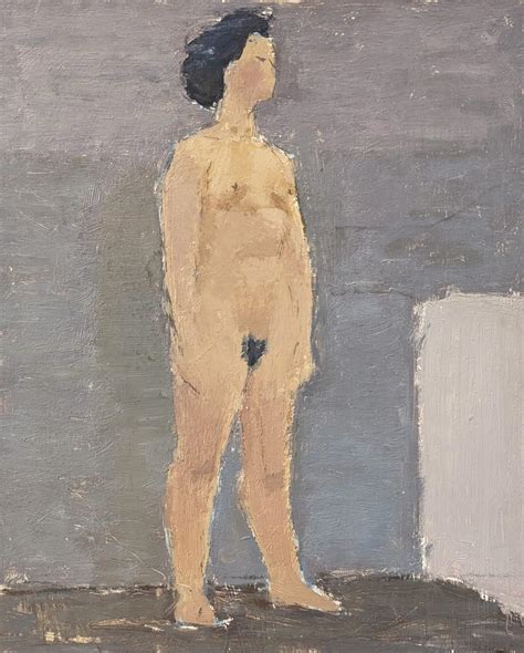Unknown Vintage Mid Century Swedish Unframed Figurative Oil Painting Nude By Lavender For