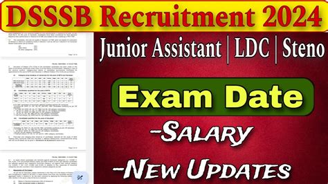 Dsssb Ldc Junior Assistant Steno Exam Date Salary Dsssb