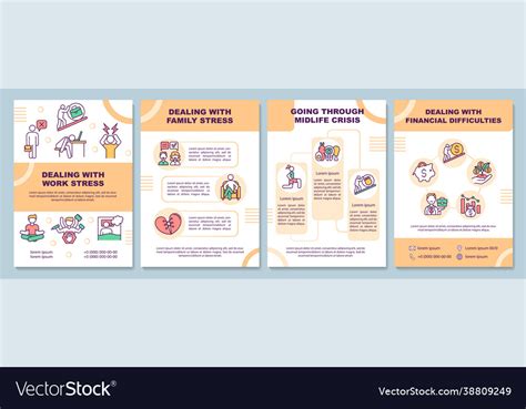 Dealing With Work Stress Brochure Template Vector Image