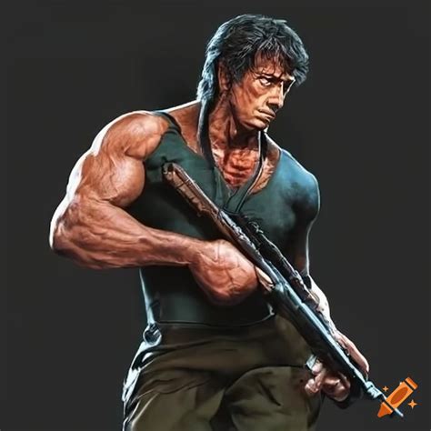 Profile Of Rambo Character On Craiyon