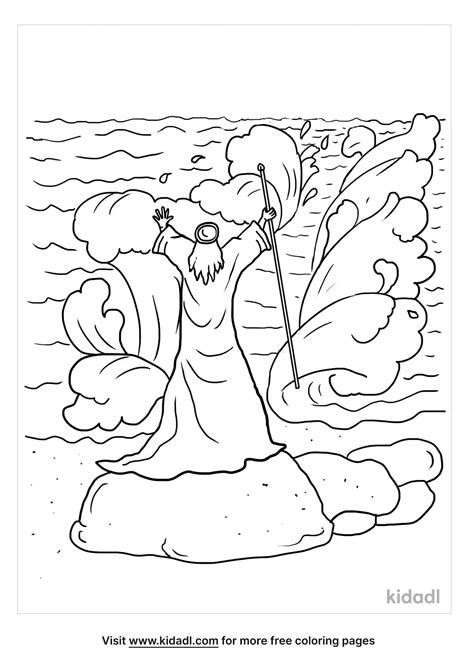 Moses Parting The Red Sea Coloring Pages Marisazaina