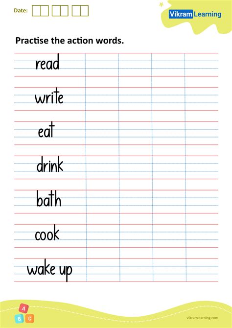 Download Practice The Action Words Worksheets