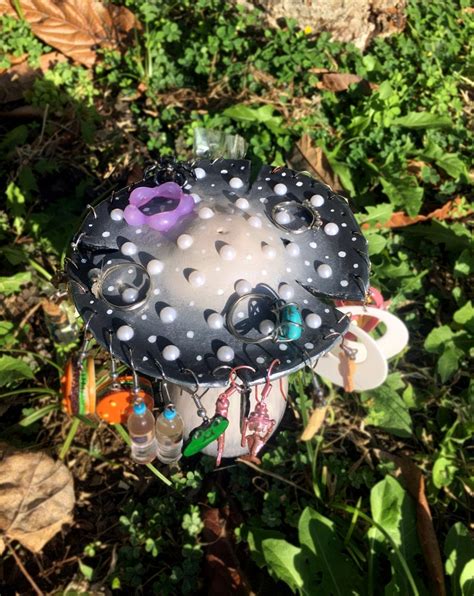 Black Mushroom Earring Holder Mushroom Jewelry Display Etsy