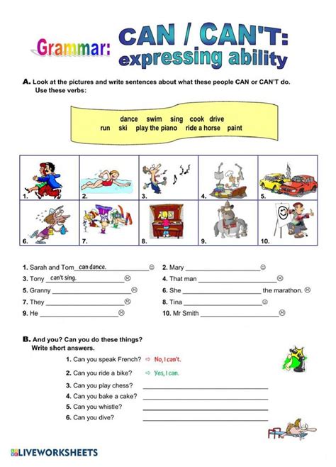 Modal Verb Can Can T Worksheet Learn English Vocabulary How To Speak