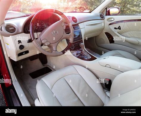 Interior view of Mercedes Benz CLK500 coupe Stock Photo - Alamy