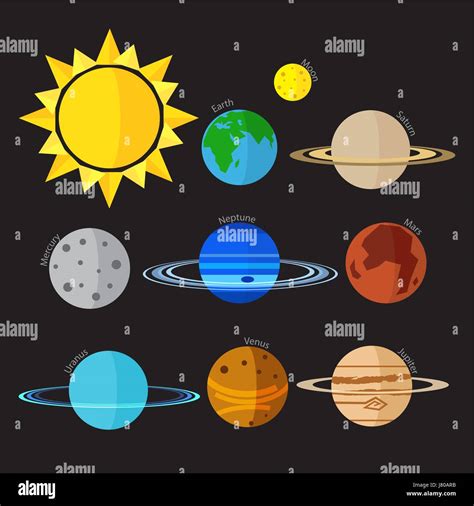 Flat Style Solar System Vector Icon Stock Vector Image And Art Alamy