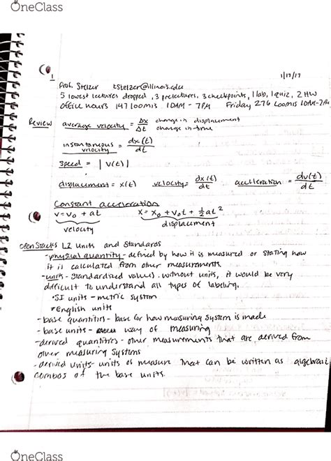 Phys 211 Final Exam Guide Comprehensive Notes For The Exam 188